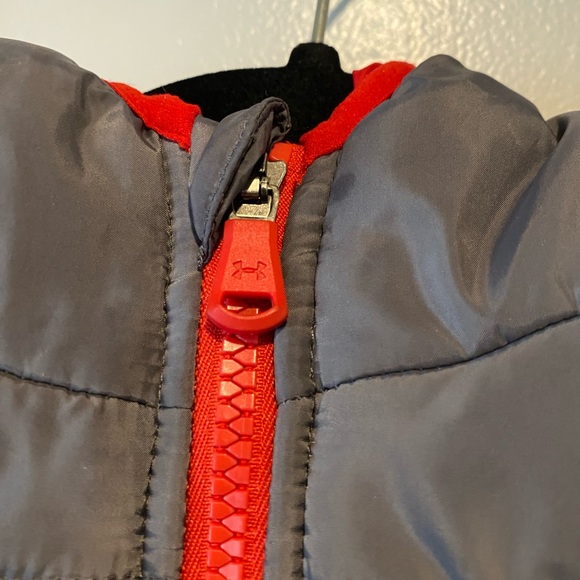 Under Armour Kids Puffer Jacket - Charcoal and Crimson - Picture 6 of 11